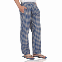 Pantalon de pyjama décontracté pour homme en toile tissée, coupe droite, à carreaux, élastique, pour dormir et se promener