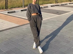 Customized High Waist Baggy Cargo <b>Trousers</b> for Women Casual Canvas Sweatpants with Multiple Pockets Streetwear Style for Winter - Product Image 4