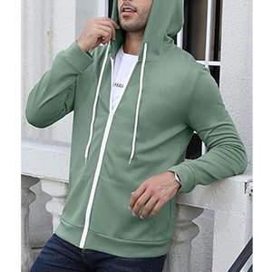 Venta caliente Fleece Full Zip Athletic con capucha de manga larga con bolsillos laterales Heavy Weight Luxury Fit Unisex Tri-blend Hoodies - Product Image 4