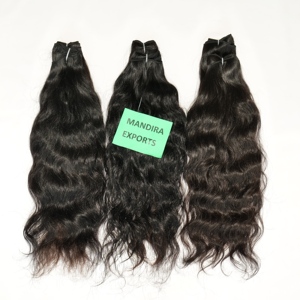 Extensiones de cabello humano virgen de templo indio suave Natural 100% Paquetes de tejido de estilo ondulado negro sin procesar - Product Image 1