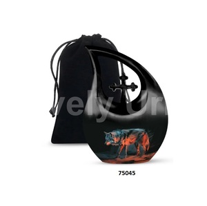 Mejor venta búho lágrima Cruz cremación urna para adultos para cenizas humanas hermoso recuerdo urna funeraria con bolsa de terciopelo gratis - Product Image 6