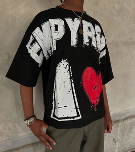 Wholesale Oversized Printed T-Shirt Men Streetwear <b>Graphic</b> <b>Tee</b> Loose Fit 100% Cotton Jersey Summer Fashion Casual Hip Hop Bulk - Product Image 2