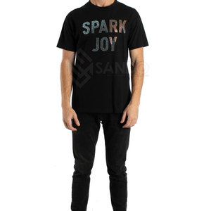 เสื้อยืดไรน์สโตนสำหรับผู้ชายเสื้อยืดติดพลอยเทียมระบายอากาศได้โลโก้ออกแบบได้ตามต้องการ - Product Image 3