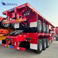 Conteneur de Remorque à Plateau Col de Cygne 40 Pi pour Camion, Conteneur d'Expédition Maritime, Semi-Remorque Plateau 24 Pi