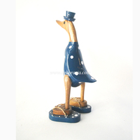 Vente en gros de décorations d'intérieur de luxe en bambou, écologiques, faites à la main, motif de canard bleu foncé à pois, cadeau
