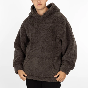 Usine de marque personnalisée Vente en gros Sweat à capuche en polaire Sherpa Patchwork Pulls à capuche en polaire vierge pour hommes Hiver - Product Image 1