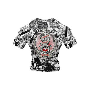 T-shirt de compression Rash Guard pour hommes avec protection UV, tissu à séchage rapide, conçu pour le BJJ Jiu Jitsu et l'entraînement - Product Image 5