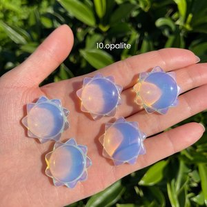 Mini Crystal Sun Carving Cute Rose Quartz Amethyst Gemstone Sun for Reiki Healing DIY Gift for Her - Product Image 2