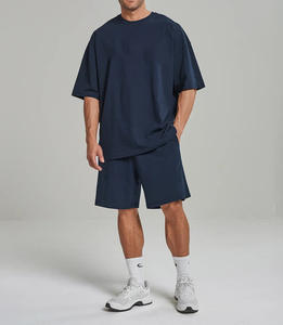 Ensemble deux pièces pour homme, prix bas, haute qualité, couleur bleu clair, manches courtes, 100% coton respirant - Product Image 4