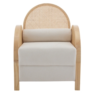 Nordic Japanese Japandi Rattan Armchair Solid Wood Natural Cane Woven Eco-Friendly Designer Lounge <b>Seating</b> Apartment Hotel - Product Image 2