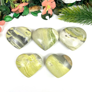 Venta al por mayor precio de fábrica barato piedra de ágata natural cristal serpentina piedra preciosa forma de corazón hinchado para la venta - Product Image 6