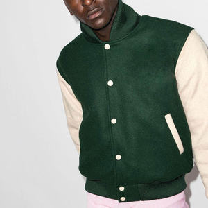 Chaqueta de invierno con letras de color sólido al por mayor para hombre, ropa de calle informal con cuello levantado, ropa de abrigo, chaqueta de moda Premium - Product Image 1