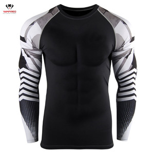 High Quality Men's Compression <b>Long</b> <b>Sleeve</b> Shirts Custom Sublimation Print <b>Swimming</b> Surfing Wear Rash Guard Men - Product Image 1