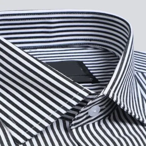 Black and White Men's Formal Dress Shirt for Work and Business