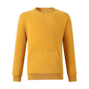 Sweat-shirt à col rond en chenille durable pour homme et femme, respirant, imprimé, avec bande dorée, poignets côtelés, poche kangourou doublée, hiver, effet délavé - Product Image 1