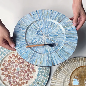 ที่ชาร์จธรรมชาติเป็นมิตรกับสิ่งแวดล้อมสไตล์โบฮีเมียนปรับแต่งได้ถาดรองจานแม่มุกอาหารเวียดนามครัวบ้านหรูหราเสิร์ฟอาหาร - Product Image 2