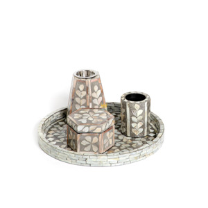 Juego de Quemadores de Incienso Artesanales Ecológicos de la Mejor Calidad, Bandeja con Incrustaciones de Madreperla, Caja de Madera, Mubkhar Árabe, Regalo de Ramadán - Product Image 5