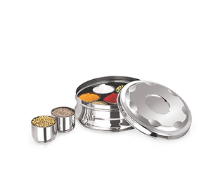 Caja de especias de acero inoxidable, 7 compartimentos con tapa, caja de especias de acero con espejo, utensilios de cocina, precio superior - Product Image 4