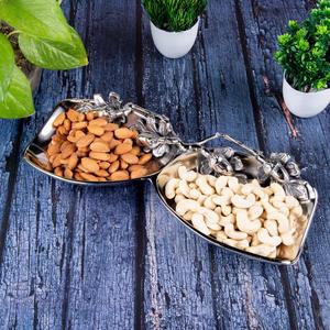 Bol à noix en aluminium design luxueux Restaurant Salade et fruits bol décoratif avec 2 compartiments - Product Image 3