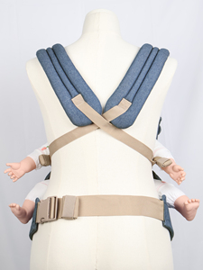 デニムブルーベビーキャリア調節可能ストラップと耐久性のあるバックル快適な幼児フロントスリングソフトプラスチックフレーム付き - Product Image 4