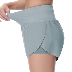 Pantalones cortos de yoga personalizados para mujer más vendidos Último diseño con patrón sólido Venta caliente Spandex Poliéster Color y tamaño personalizados - Product Image 3