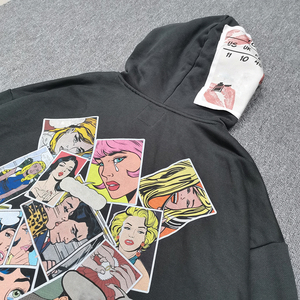 Sudadera con Capucha Extra Grande Personalizada para Hombre, Estilo Camuflaje Lavado, 100% Algodón de Alta Calidad, con Pedrería y Cremallera - Product Image 4