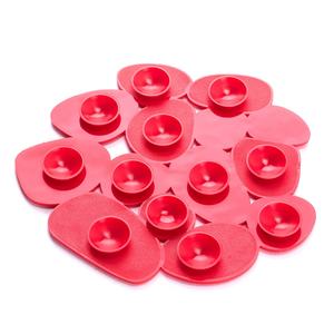 Pack of 4 MSV "Stones" polyurethane <b>bathroom</b> anti-slip <b>mats</b> in red - Product Image 2