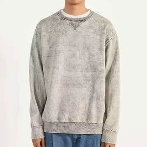 Sudadera de lavado ácido informal para hombre, de alta calidad 100% de algodón, secado rápido, transpirable, patrón sólido, Impresión de logotipo personalizado, Invierno - Product Image 1