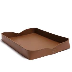 Plateau de rangement en cuir vieilli à un niveau de haute qualité plateau à thé à café pour une utilisation au restaurant pour la vaisselle de salle de bain plateau en cuir - Product Image 2