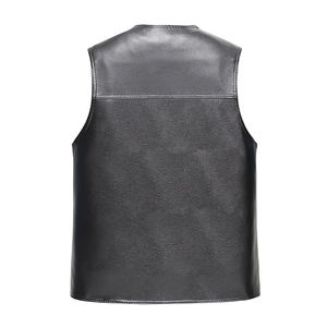 2025 <b>Plus</b> <b>Size</b> Fashionable Sleeveless Men Leather Vest Motorbike Leather Vest For Men Cowhide Leather <b>Waistcoat</b> Vest - Product Image 4