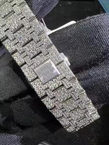 Deluxe Iced Stainless Steel Mechanical Automatic Movement <b>Watch</b> Crafted Hand Set Moissanite Stones Delivering Exquisite Fashion - Product Image 2