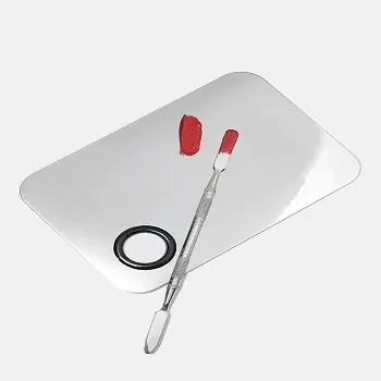 Spatula Cosmetic Artist Blending Palette with Spatula Tool for Mixing Foundation With Mixing Plate Stainless Steel Cosmetic