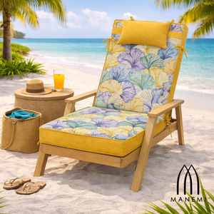 Cojines para Sillas de Jardín, 120x55x8cm, Ligeramente Resistentes al Agua, con Relleno de Espuma, Correas de Sujeción, Cómodos para Uso en Exteriores - Product Image 6