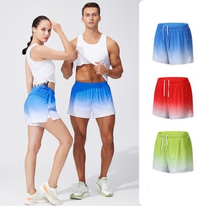 Pantalones cortos para correr 2 en 1 de nuevo estilo para hombre con color degradado logotipo personalizado de moda Pantalones cortos deportivos activos de secado rápido envío DDP - Product Image 4