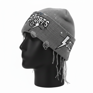 หมวกบีนนี่แฟชั่นสำหรับผู้ชายหมวกอะคริลิคอุ่นพรีเมียม280สไตล์สตรีทแวร์สีเทา GSM ดูเครียดกำหนดโลโก้เองได้ - Product Image 4