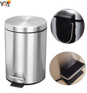 <span class=keywords><strong>Pattumiera</strong></span> in Metallo con Pedale in Acciaio Inox, Bidone per <span class=keywords><strong>Bagno</strong></span>, Cucina, Ufficio, Forma Rotonda - Product Image 1