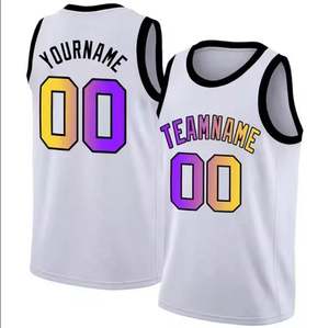 Maillots de basket-ball pour hommes sur mesure en gros, séchage rapide, uniforme professionnel rétro, maillots respirants avec option de taille plus - Product Image 5