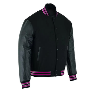 Mode de haute qualité hommes personnalisé collège Baseball toile col montant avant Durable moderne élégant université à la mode veste d'hiver - Product Image 3