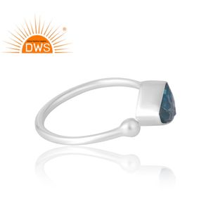 แหวนพลอยอะพาไทต์ทำจากนีออนธรรมชาติเงินสเตอร์ลิงเครื่องประดับตามสั่งของขวัญสำหรับผู้หญิงสำหรับเธอ - Product Image 4