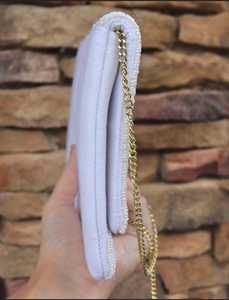 Pochette de demoiselle d'honneur perlée de qualité supérieure avec bandoulière en chaîne fermeture à pression sac de soirée à prix économique - Product Image 6