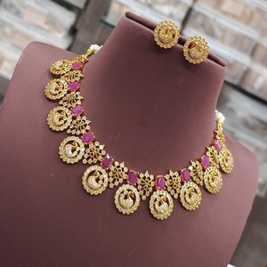 Collier plaqué or exclusif de qualité supérieure polonais de qualité supérieure avec boucles d'oreilles pour la collection de mariage pour les femmes - Product Image 1
