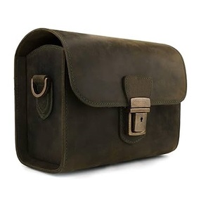 Bolso de cuero hecho a mano unisex para cámaras DSLR instantáneas sin Espejo, bolso artesanal vintage de lujo con cremallera para viajar - Product Image 1