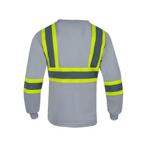 Men's High Visibility <b>Flame</b>-Retardant Construction Polyester Long Sleeve Work <b>Shirts</b> Breathable Reflective Safety Work Pants - Product Image 3