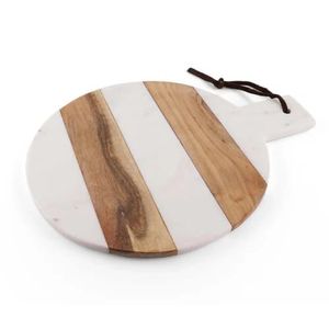 Tabla de cortar de mármol y madera de nuevo diseño, fabricante de cocina, tabla de cortar de queso de madera de acacia y mármol hecha a mano - Product Image 5
