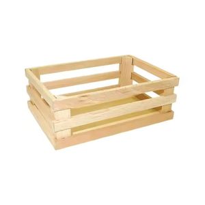 Cesta de almacenamiento de madera de pino con forma de hexágono moderna, cesto de regalo de madera decorativo multiusos para uso en restaurantes caseros de bodas - Product Image 3