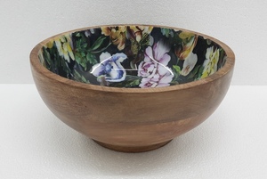 Best Quality round Shape Solid Wood Tabletop <b>Dinnerware</b> Bowl Handmade Eco-Friendly Wooden and Meena Work Kitchenware - Product Image 3