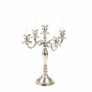 Top supérieur de qualité Mini décoration de table Candélabre à 5 bras fini argent Bougeoir fini argent Déco de table de mariage - Product Image 2