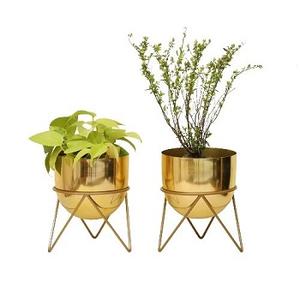 Jardinière en métal en fer plaqué laiton pour la décoration de jardin jardinière en métal fini personnalisé exportateur en gros pour taille personnalisée - Product Image 6