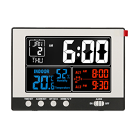 Jam Digital Multifungsi, jam Digital Thermo higrometer termometer higrometer layar warna besar dengan lampu latar