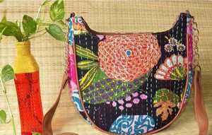 Bolsos Kantha de Algodón Estampado Estilo D, Hechos a Mano, Vintage, con Bordado y Patchwork de Alta Calidad - Product Image 3